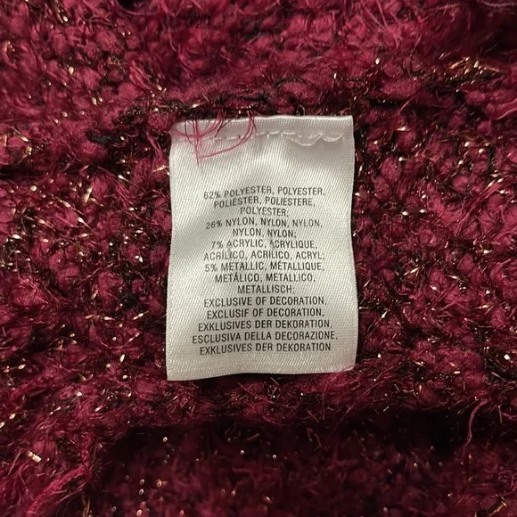 Anthropologie TinselKnit Scarf- Wine Merry Red - Picture 9 of 10